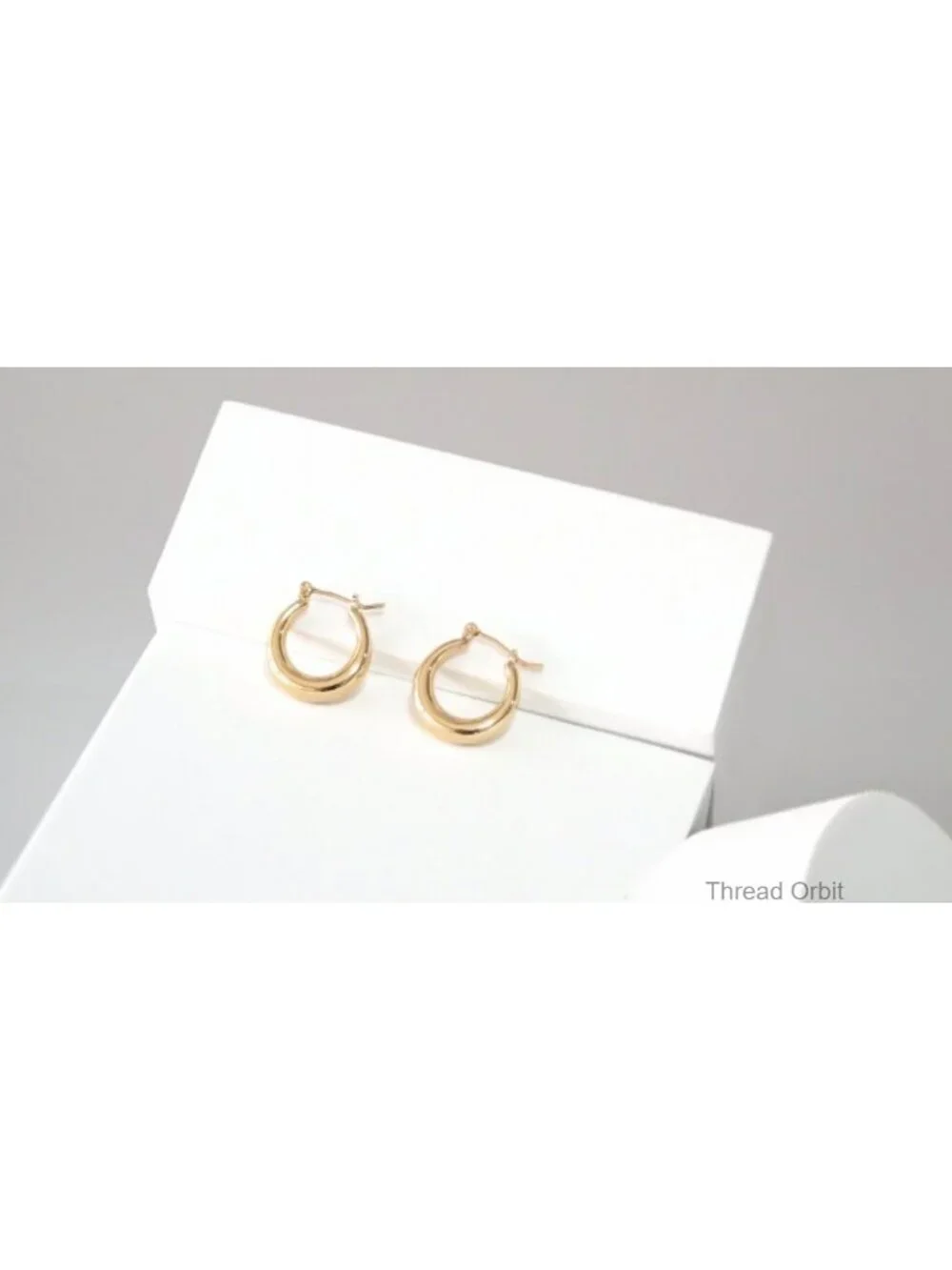 Chunky Gold Hoop Earrings Hypoallergenic Stainless Steel Post Minimalist